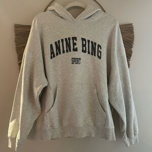 Anine Bing Light Gray Sport Hoodie